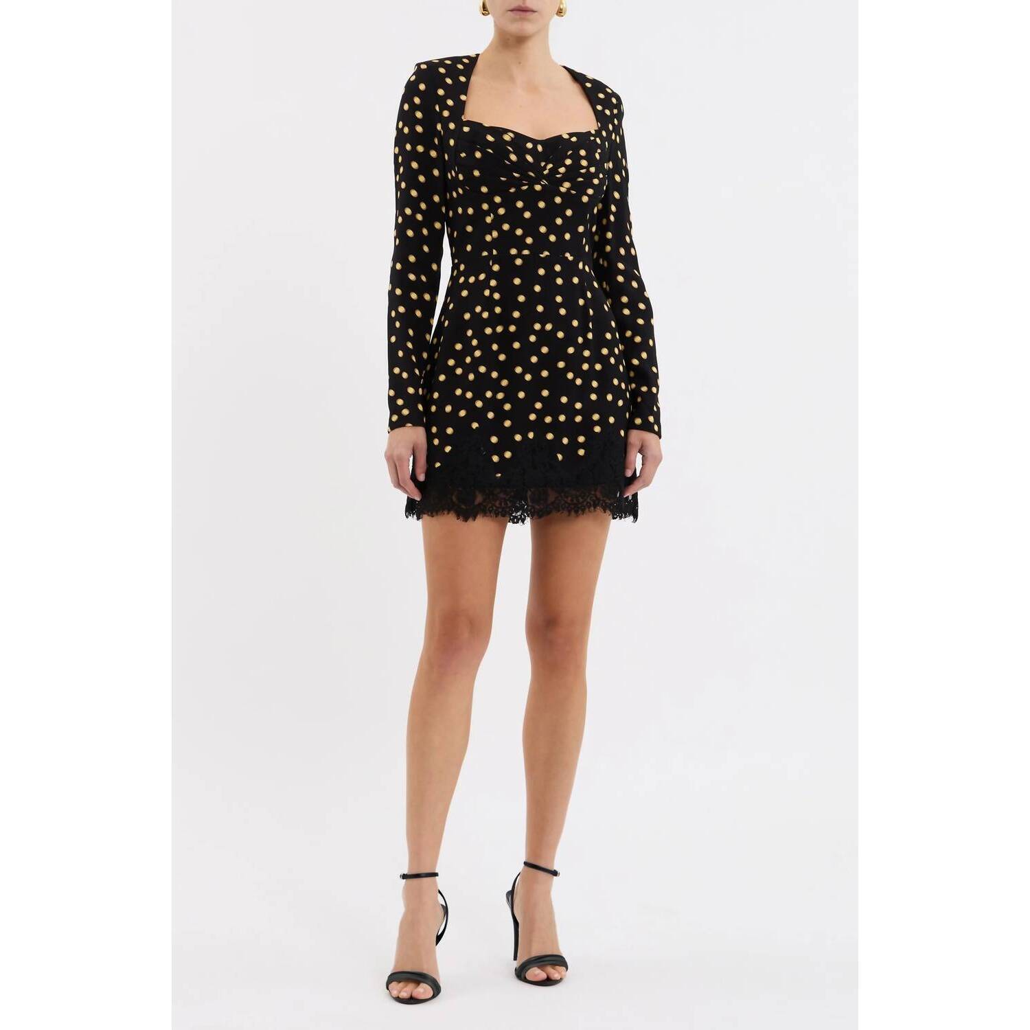 New Rebecca Vallance Millie Mini Dress In Black